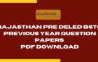 Rajasthan Pre Deled BSTC Previous Year Question Papers